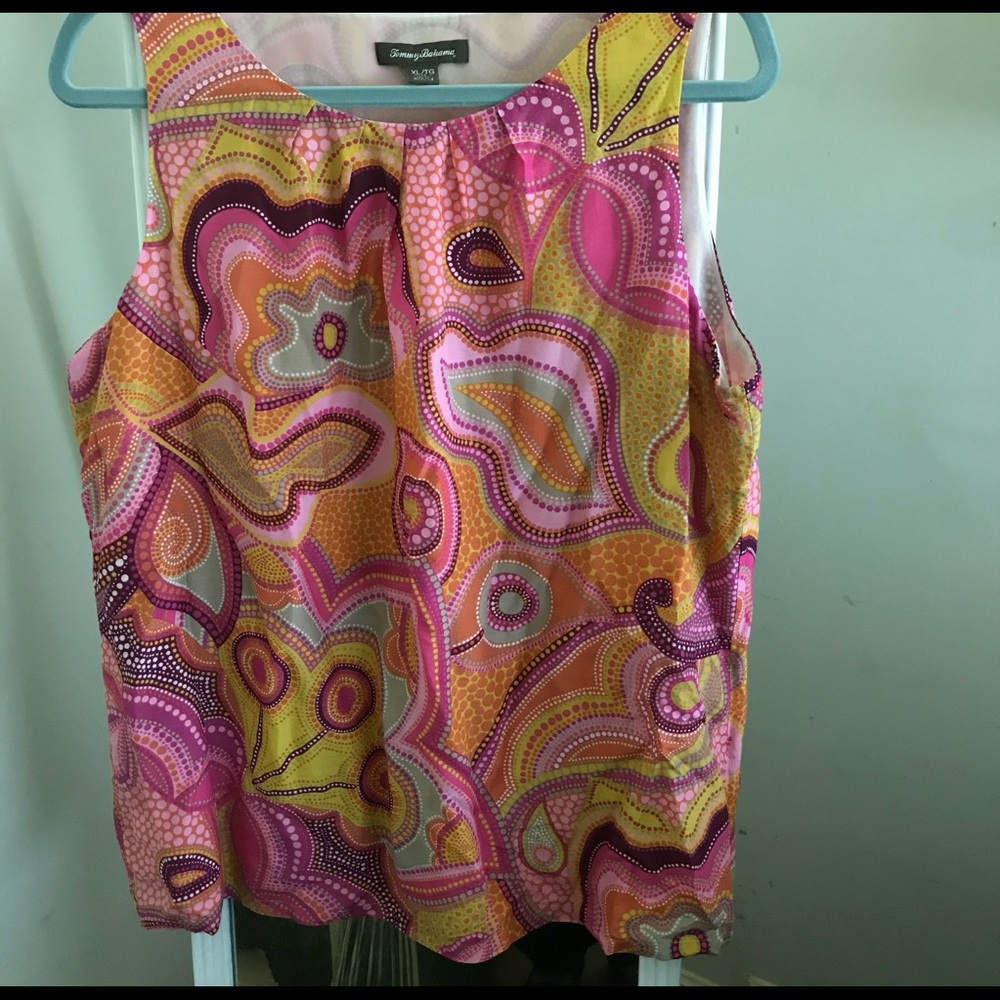 Tommy Bahama Cotton/Silk, Lined Blouse Shell XL